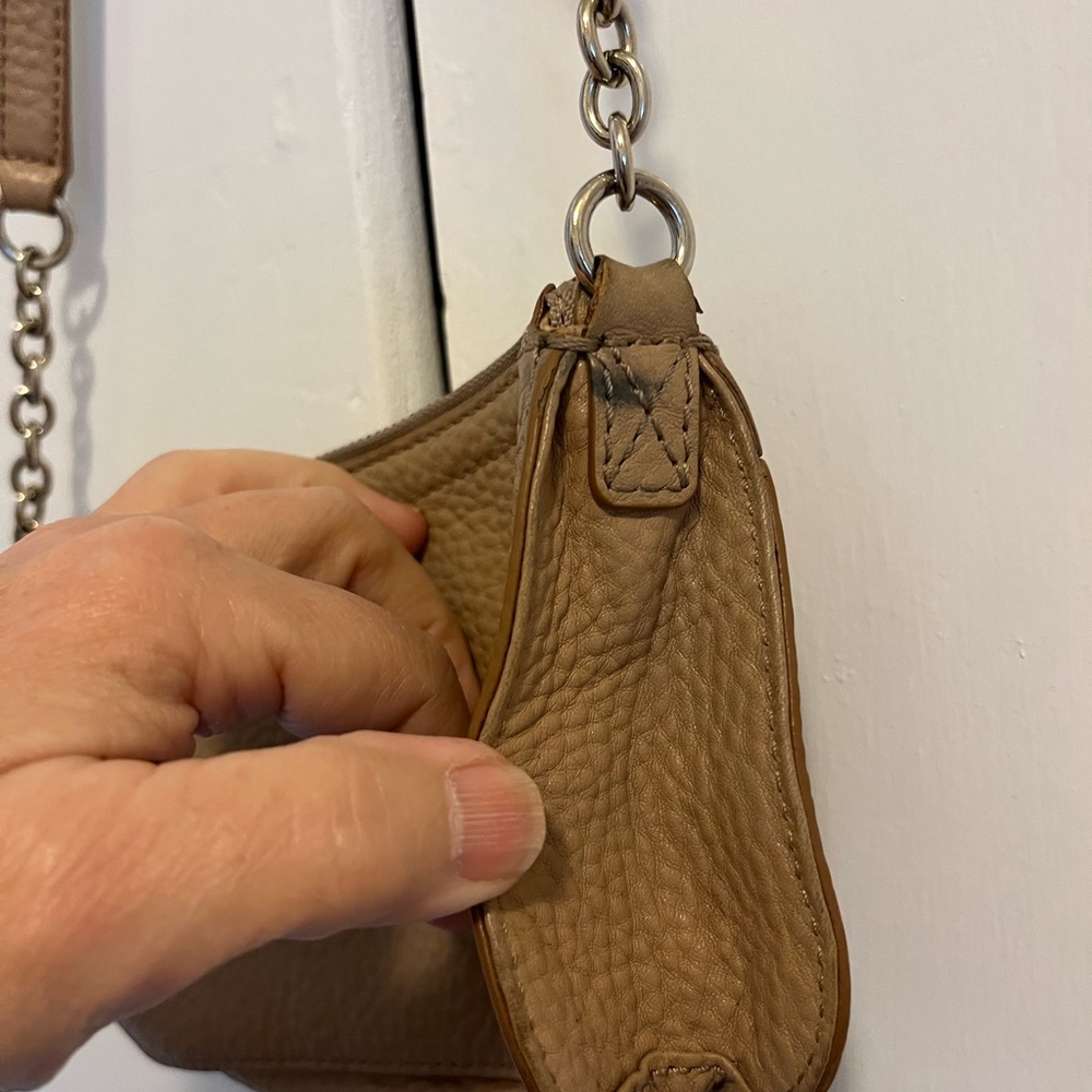 Cole Haan Women’s Crossbody Bag Beige, Small 8”w x 5”h x 1.5”d, Gold Hardware - Picture 9 of 10